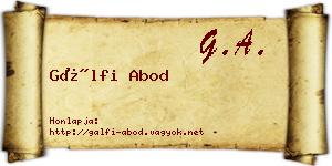 Gálfi Abod névjegykártya